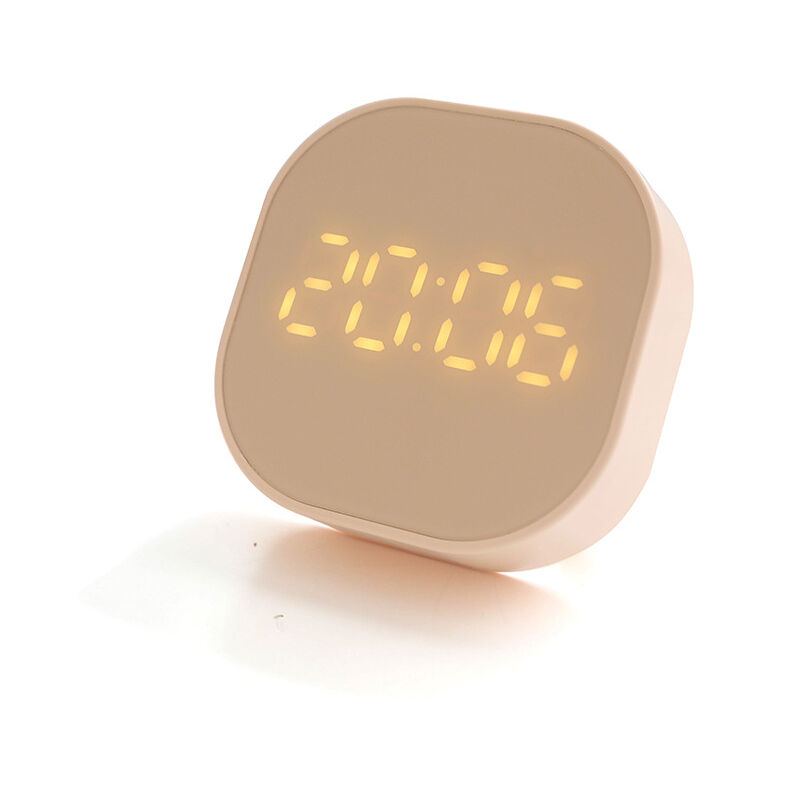 Alarme chrono, minuterie de cuisine, horloge électronique à double réglage d'alarme, horloge murale magnétique, rose - pink