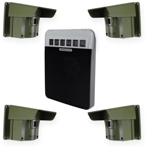 Alarme d'allée 800 mètres sans-fil avec détection de passage extérieur - PROTECT 800 (1 récepteur noir, 4 détecteurs)
