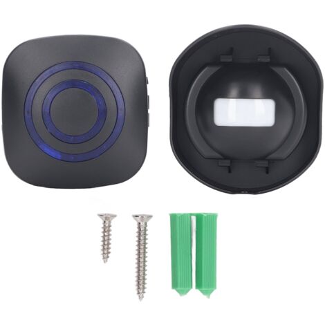 Alarme d'allée sans fil étanche 360° réglable volume musique, sonnette d'alerte pour entrée, 110‑240V prise UE