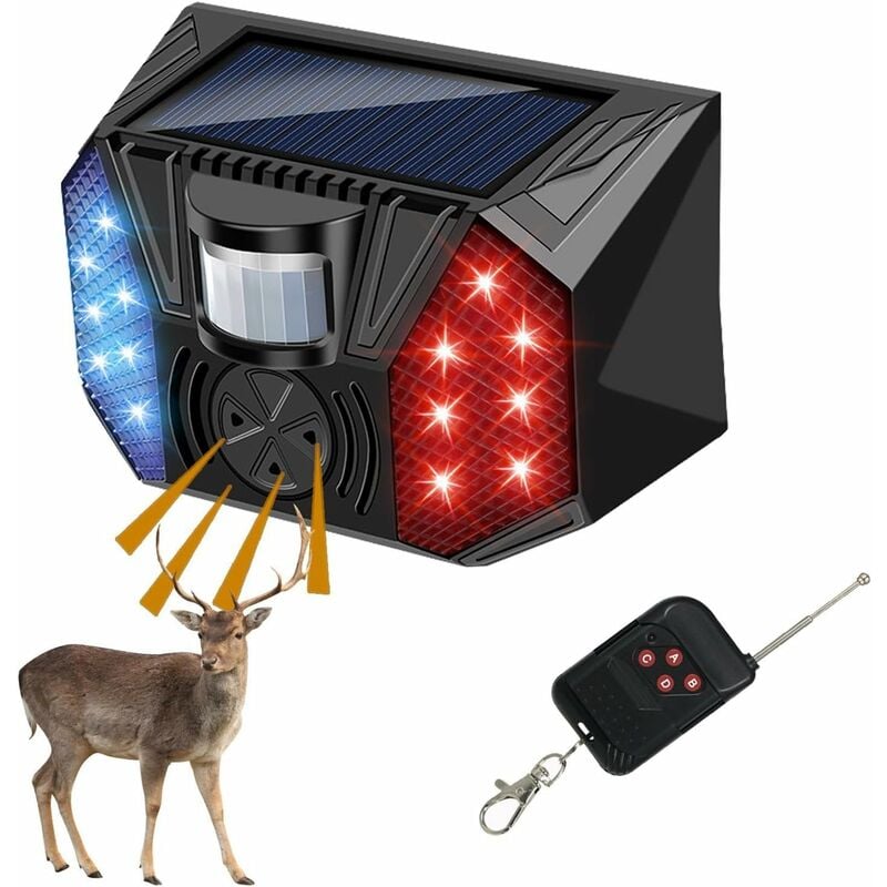 Gotrays - Alarme de Mouvement Solaire - Détecteur de Mouvement dalarme Solaire avec Son - Sirène de sécurité sonore 129dB 4 Modes dalarme de capteur