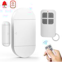 Alarme de porte et de fenêtre, détecteurs de porte et de fenêtre sans fil avec télécommande et piles, capteur magnétique antivol anti-intrusion pour système de sécurité pour la maison et les enfants