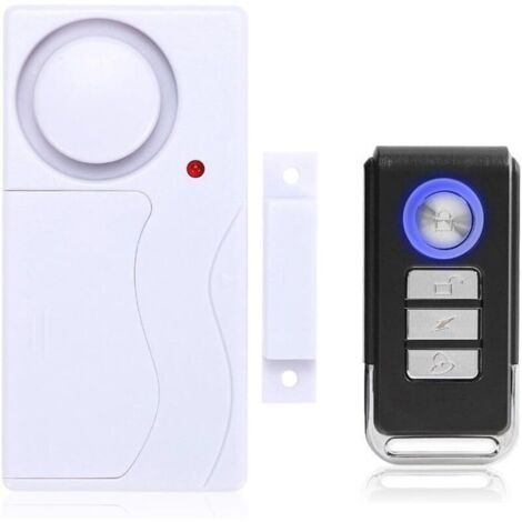 Alarme de porte et fenêtre, alarme antivol sans fil avec télécommande pour la sécurité de la maison, facile à installer, 105 dB super fort (comprend 1 alarme et 1 télécommande)
