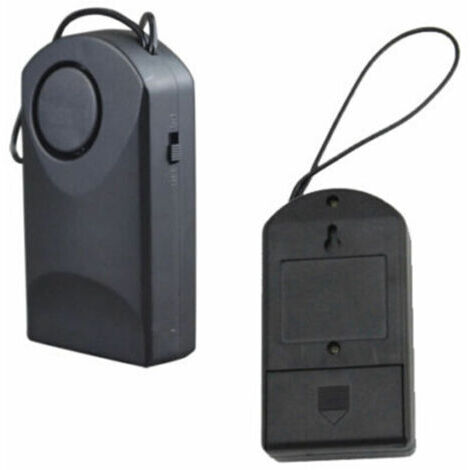 Alarme de porte sans fil (lot de 2), alarme de sécurité personnelle pour portes et fenêtres, alarme puissante de 120 dB, capteur suspendu, noir