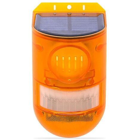 Alarme de sécurité extérieure à énergie solaire avec détecteur de mouvement, sirène puissante et lumières LED clignotantes - Économique et étanche (lot de 1 ou 2)