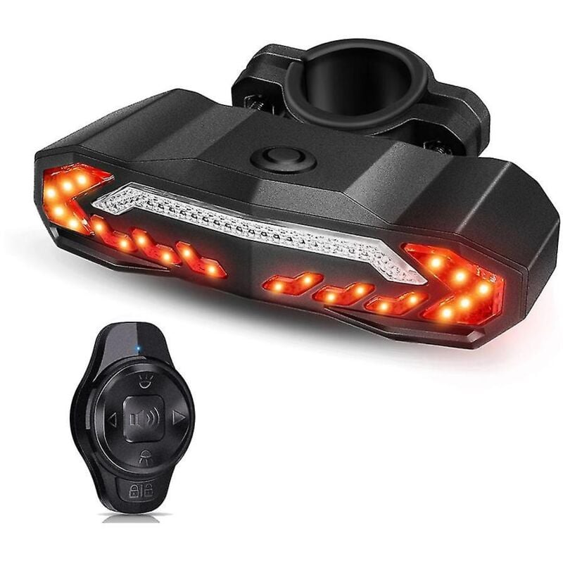 Fei Yu - Alarme de vélo antivol feu arrière de vélo alarme usb rechargeable led étanche feu arrière induction