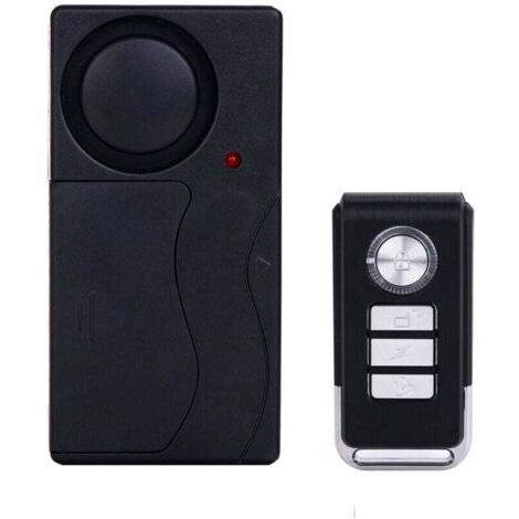 Alarme de vibration sans fil, alarme antivol antivol pour vélo/vélo/moto/voiture/véhicules/porte/fenêtre, 110db super fort (télécommande incluse)