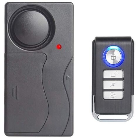 Alarme de vibration sans fil, véhicule/porte/fenêtre alarme antivol, son 110db ( compris la télécommande)