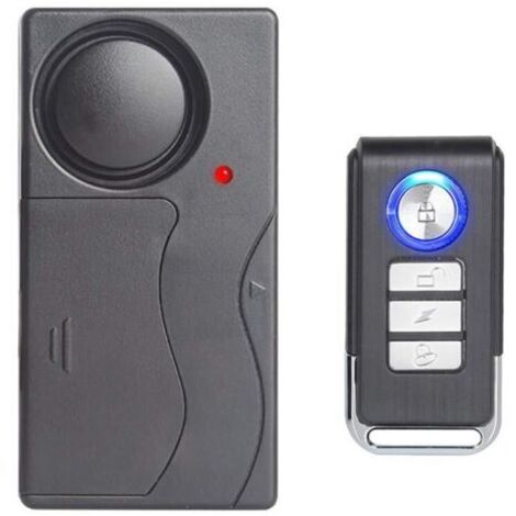 Alarme de vibration sans fil, véhicule/porte/fenêtre alarme antivol, son 110db ( compris la télécommande)