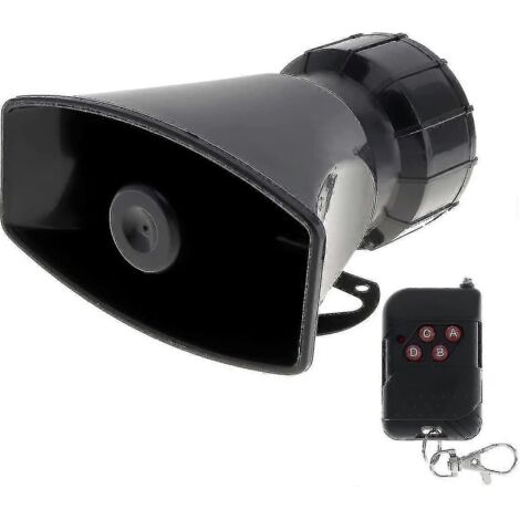 Alarme de voiture, 7 sonneries, avec télécommande noire, 12 V, 100 W