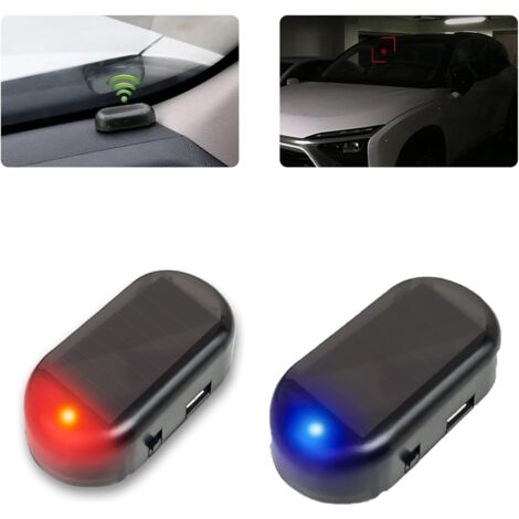 2 Alarmes Solaires LED Anti-vol Pour Voiture - Fausse Lumière Clignotante, Dissuasion Visuelle