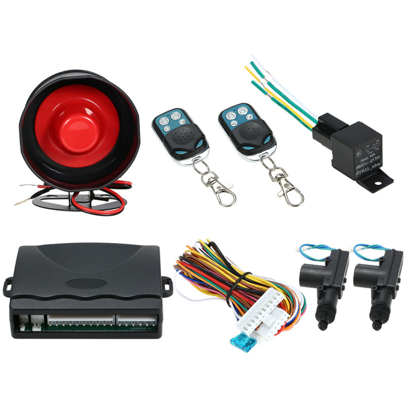 Lifcausal - Alarme de voiture, verrouillage centralisé des deux portes, alarme antivol secousse, kit de fixation
