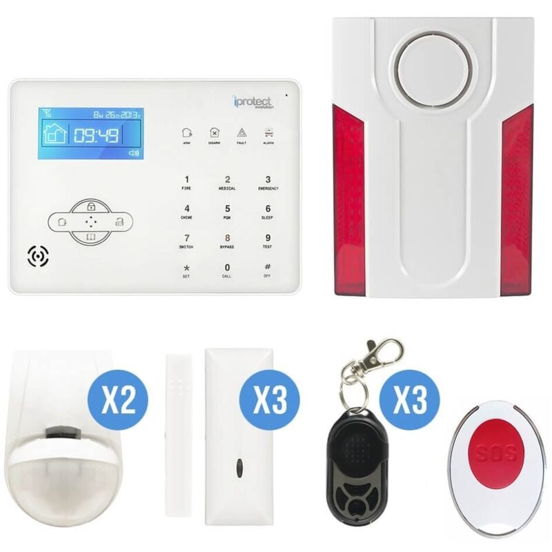 Kit Alarme maison rtc 09 avec sirène flash