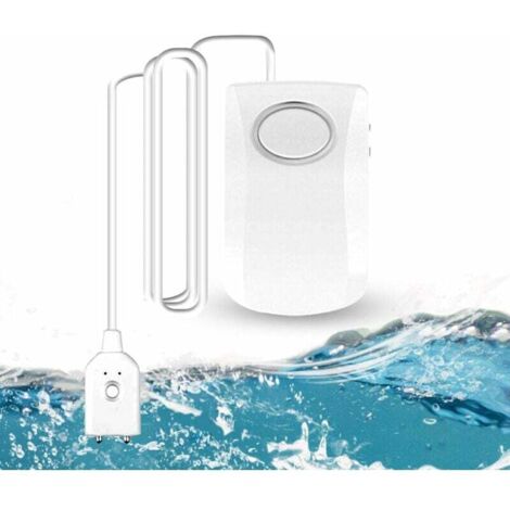 Alarme Fuite Eau 130dB, Câble Long 95CM avec Capteur, Alarme de Détection de Fuite d'eau de Sécurité à Domicile, Batterie Incluse