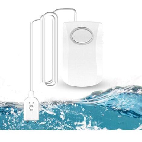 Alarme Fuite Eau 130dB, Câble Long 95CM avec Capteur, Alarme de Détection de Fuite d'eau de Sécurité à Domicile, Batterie Incluse