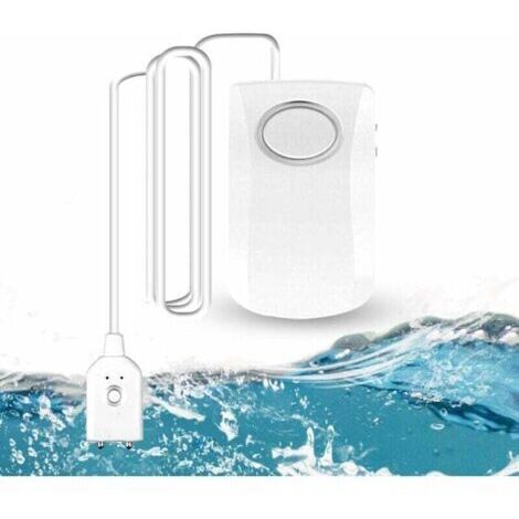 Alarme Fuite Eau 130dB, Câble Long 95CM avec Capteur, Alarme de Détection de Fuite d'eau de Sécurité à Domicile, Batterie Incluse