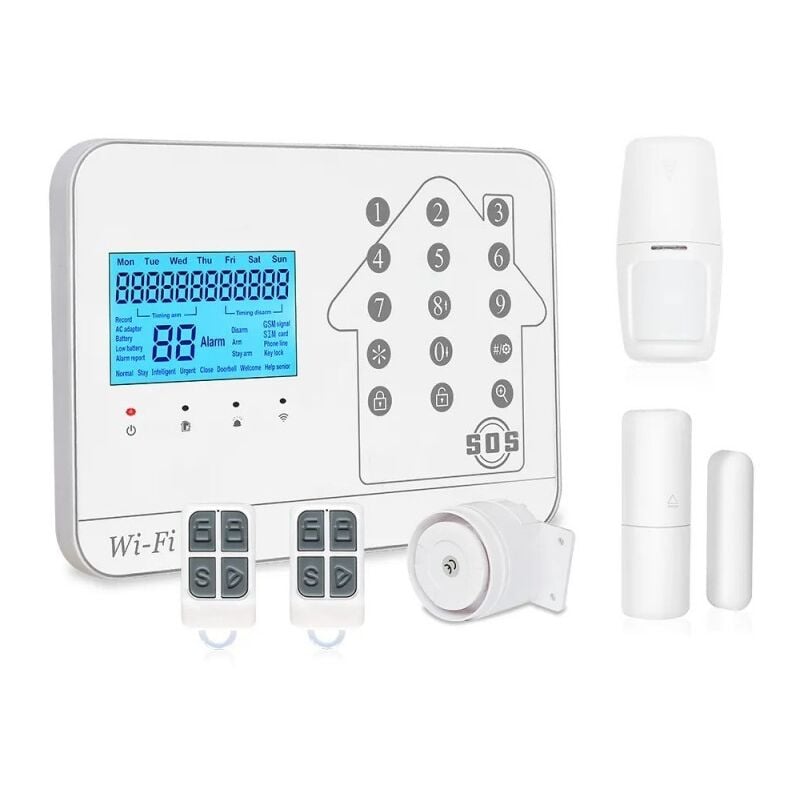 Alarme maison connectée sans fil wifi box internet et gsm futura blanche smart life- lifebox
