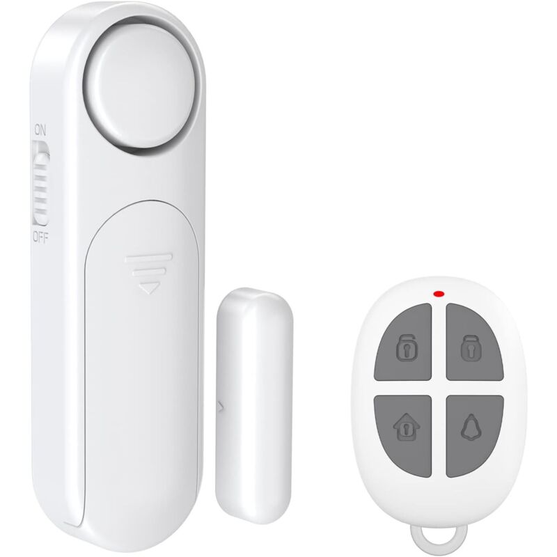 Alarme Maison sans Fil, Alarme de Porte et Fenêtre 2 Modes Capteur sans Fil Magnétique pour Système de Sécurité Maison Sécurité Enfants Blanc
