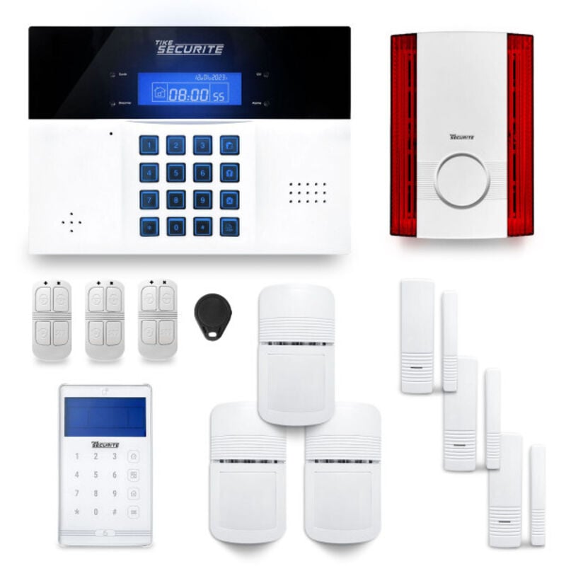 Tike Sécurité - Alarme maison sans fil DNBi21 Compatible Box internet et gsm