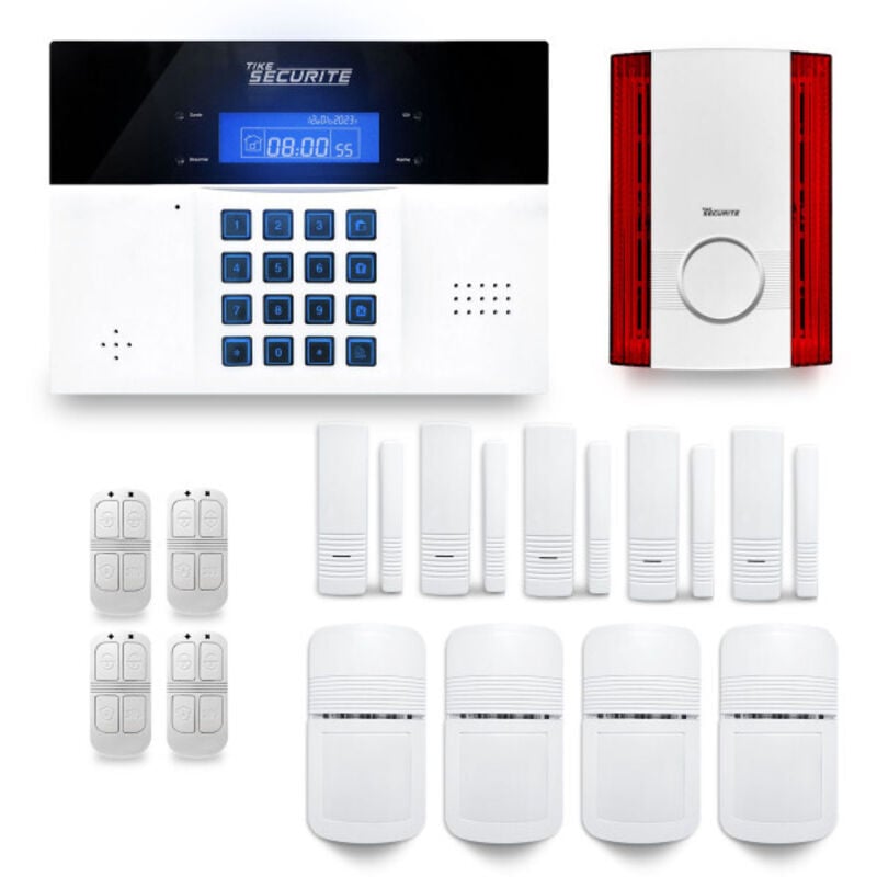 Tike Sécurité - Alarme maison sans fil DNBi24 Compatible Box internet et gsm