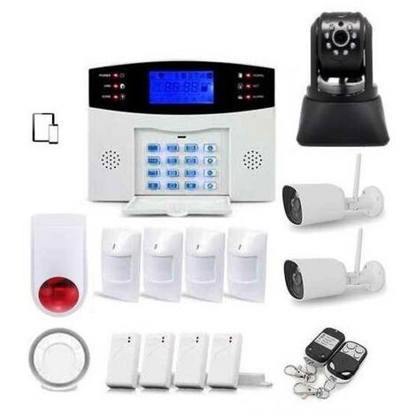 Alarme maison sans fil gsm et 3 caméras wifi