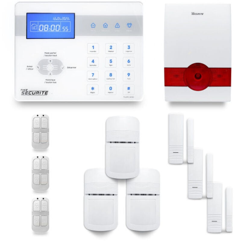 Tike Sécurité - Alarme maison sans fil ICE-Bi16 Compatible Box internet