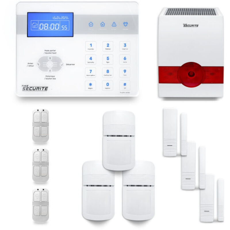 Tike Sécurité - Alarme maison sans fil ICE-Bi17 Compatible Box internet et gsm