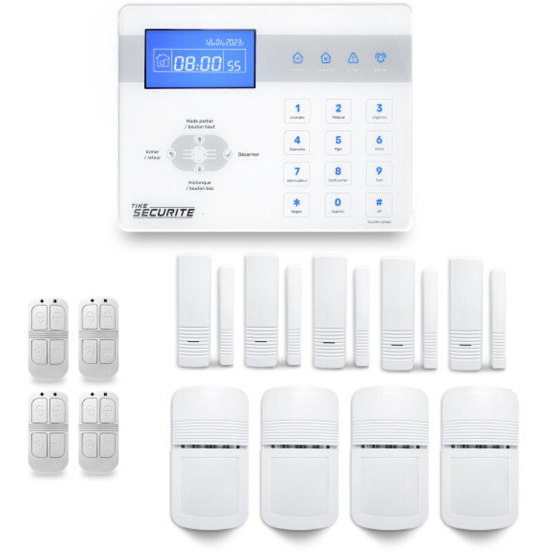 Tike Sécurité - Alarme maison sans fil ICE-Bi18 Compatible Box internet et gsm