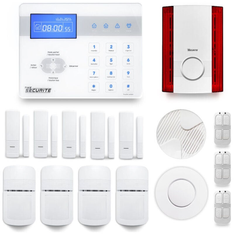 Tike Sécurité - Alarme maison sans fil ICE-Bi22 Compatible Box internet