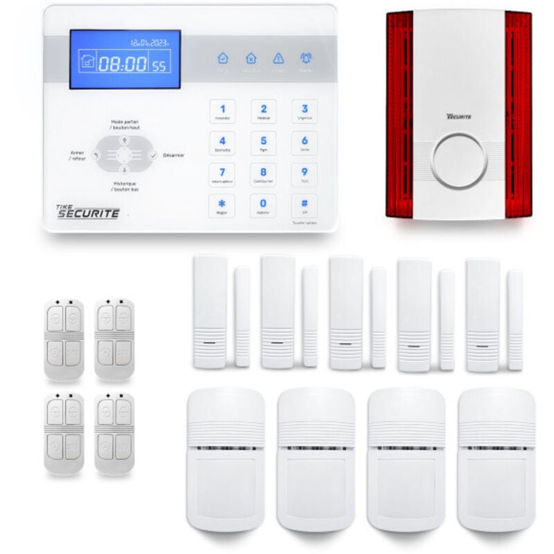 Tike Sécurité - Alarme maison sans fil ICE-Bi24 Compatible Box internet