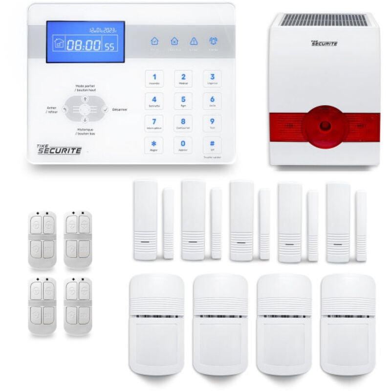 Tike Sécurité - Alarme maison sans fil ICE-Bi25 Compatible Box internet et gsm