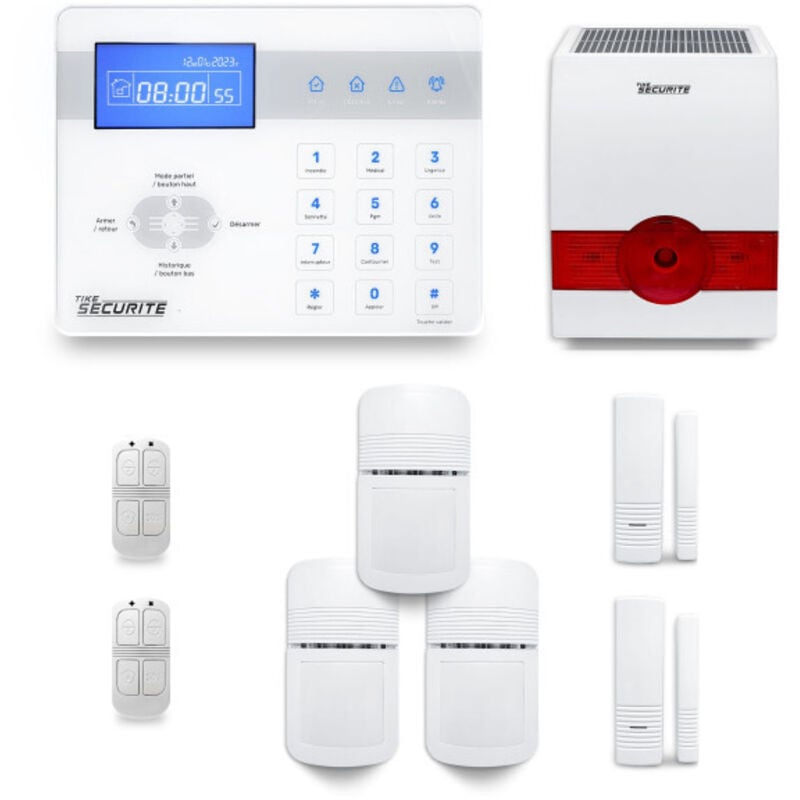 Tike Sécurité - Alarme maison sans fil ICE-Bi45 Compatible Box internet