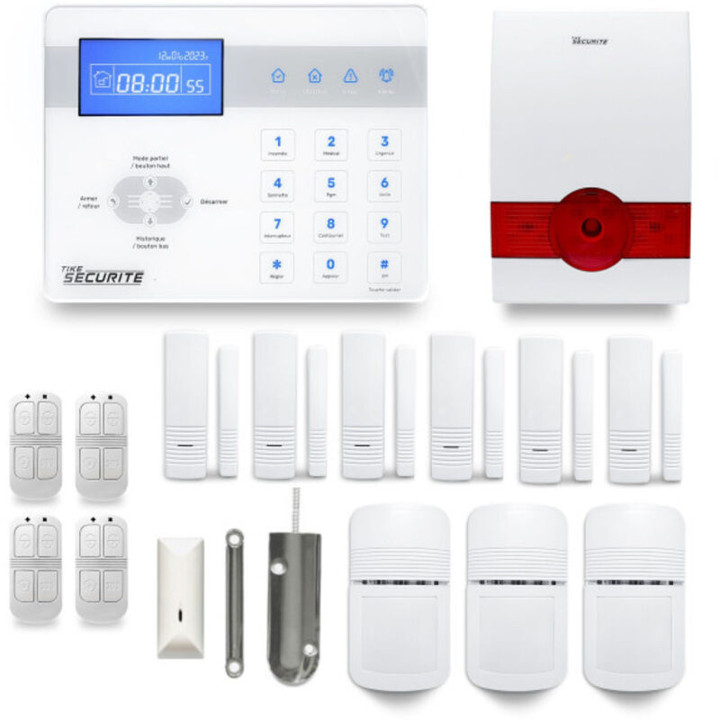 Tike Sécurité - Alarme maison sans fil ICE-Bi57 Compatible Box internet et gsm