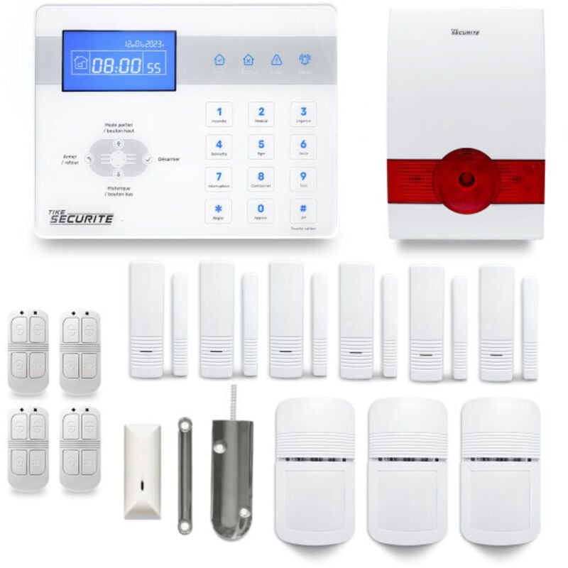 Tike Sécurité - Alarme maison sans fil ICE-Bi57 Compatible Box internet