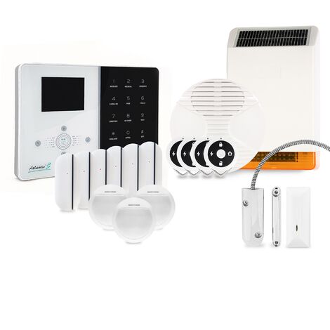Alarme maison sans fil IP Atlantic'S IPEOS KIT MAX MD-326R - Paramétrage à distance - Alarme maison connectée - Blanc