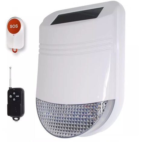 Alarme panique sirène solaire sans-fil IP66 + bouton panique + télécommande panique (gamme HY)