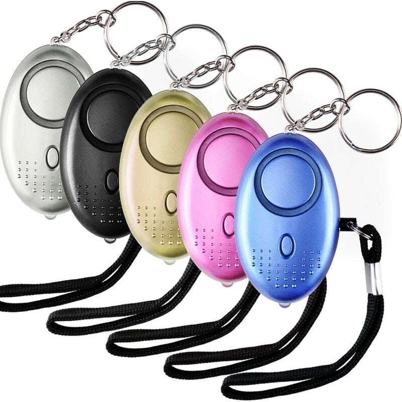 Fei Yu - Alarme Personn, 5 Pièces 140DB Porte Cle Alarme d'urgence avec Torche Anti Agression for Femmes, Enfants, Personnes âgées