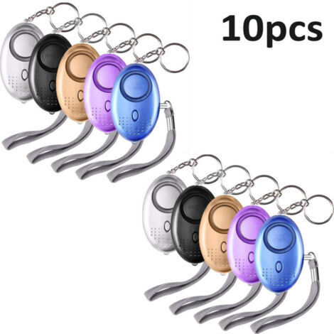 Alarme Personnelle, 10 Pièces 140Db Porte Cle Alarme D'Urgence Avec Torche Anti Agression Avec Lumière Led For Femmes, Enfants, Personnes Âgées