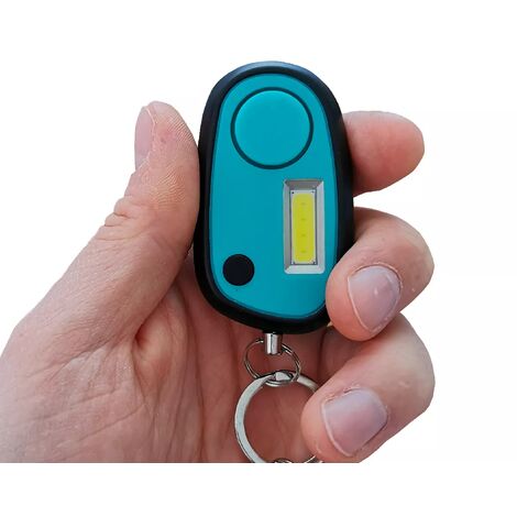 Alarme personnelle compacte anti-agression vol sos - sirène 120 dB / lampe flash LED puissante 3 modes - Bleu turquoise