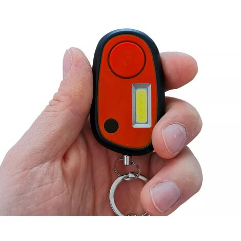 Alarme personnelle compacte anti-agression vol sos - sirène 120 dB / lampe flash LED puissante 3 modes - Rouge