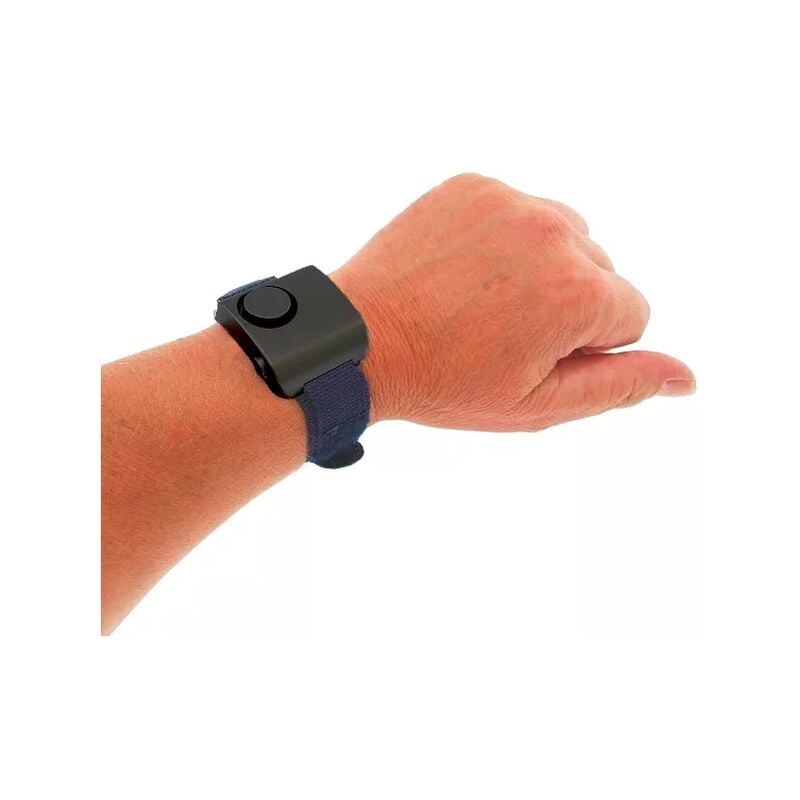 Alarme personnelle de défense 130 dB pour footing - Noire / bracelet bleu
