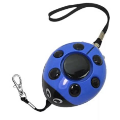 Alarme personnelle sac à main défense 130 dB - imitation cri humain aigu d'alerte de détresse coccinelle - Bleu