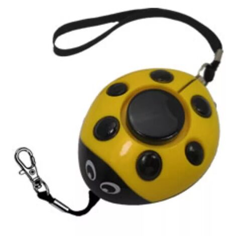Alarme personnelle sac à main défense 130 dB - imitation cri humain aigu d'alerte de détresse coccinelle - Jaune
