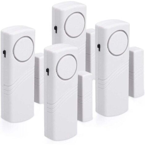 Alarme Porte et Fenêtre - Lot 4x Alarme porte Sans Fil Anti-Intrusion - Sécurité Maison Contre Cambriolage - Fonctionnement Magnétique - 100 dB