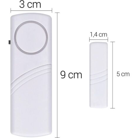 Alarme Porte et Fenêtre - Lot 4x Alarme Sans Fil Anti-Intrusion - Sécurité Maison Contre Cambriolage - Fonctionnement Magnétique - 90 dB