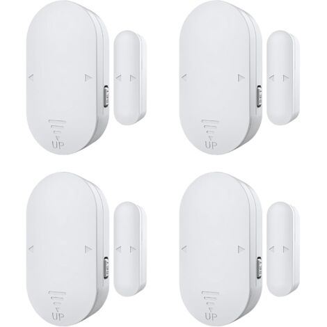 Alarme Porte et Fenêtre, Magnetic Window Door Burglar Alarm 130dB Pour Sécurité Maison, Magasin - Facile à Installer (4 Unités)