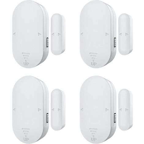 Alarme Porte et Fenêtre, Magnetic Window Door Burglar Alarm 130dB Pour Sécurité Maison, Magasin - Facile à Installer (4 Unités)