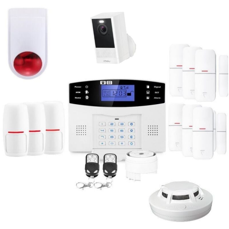 Alarme sans fil connectée gsm avec sirène pour maison kit connecté 6