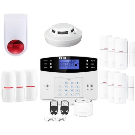Alarme sans fil GSM pour maison – Sirène 110 dB – 3 détecteurs infrarouges – Alimentation 220V – Installation facile – Lifebox - kit-6