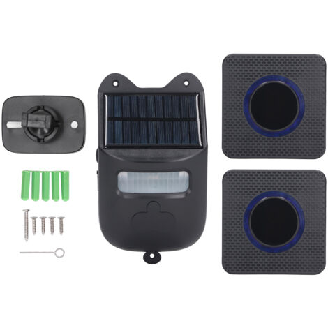 Alarme Solaire Infrarouge pour Allée, Détection Intelligente, IP65 Étanche, Sonnette d'Accueil, 110‑240V