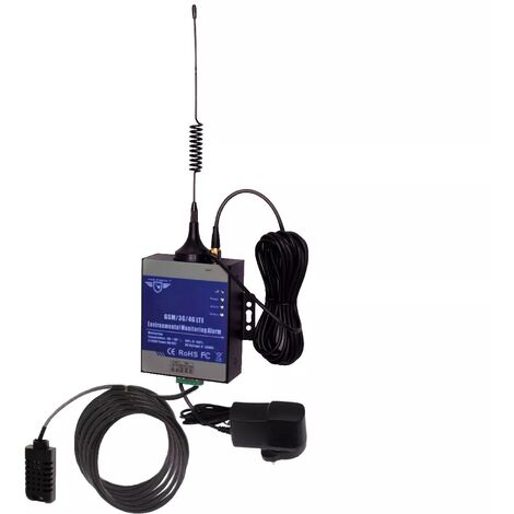 Alarme température GSM 4G (frigo / chambre froide) appels & SMS + alerte humidité & panne de courant sonde de 20m (KP)